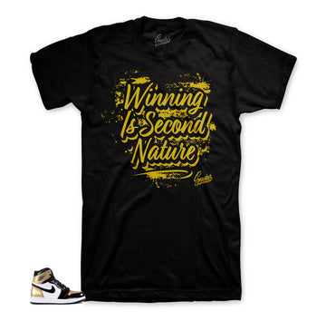 Retro 1 Gold Toe Shirt - Second Nature - Black