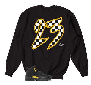 Retro 12 Black Taxi Sweater - Checkered - Black
