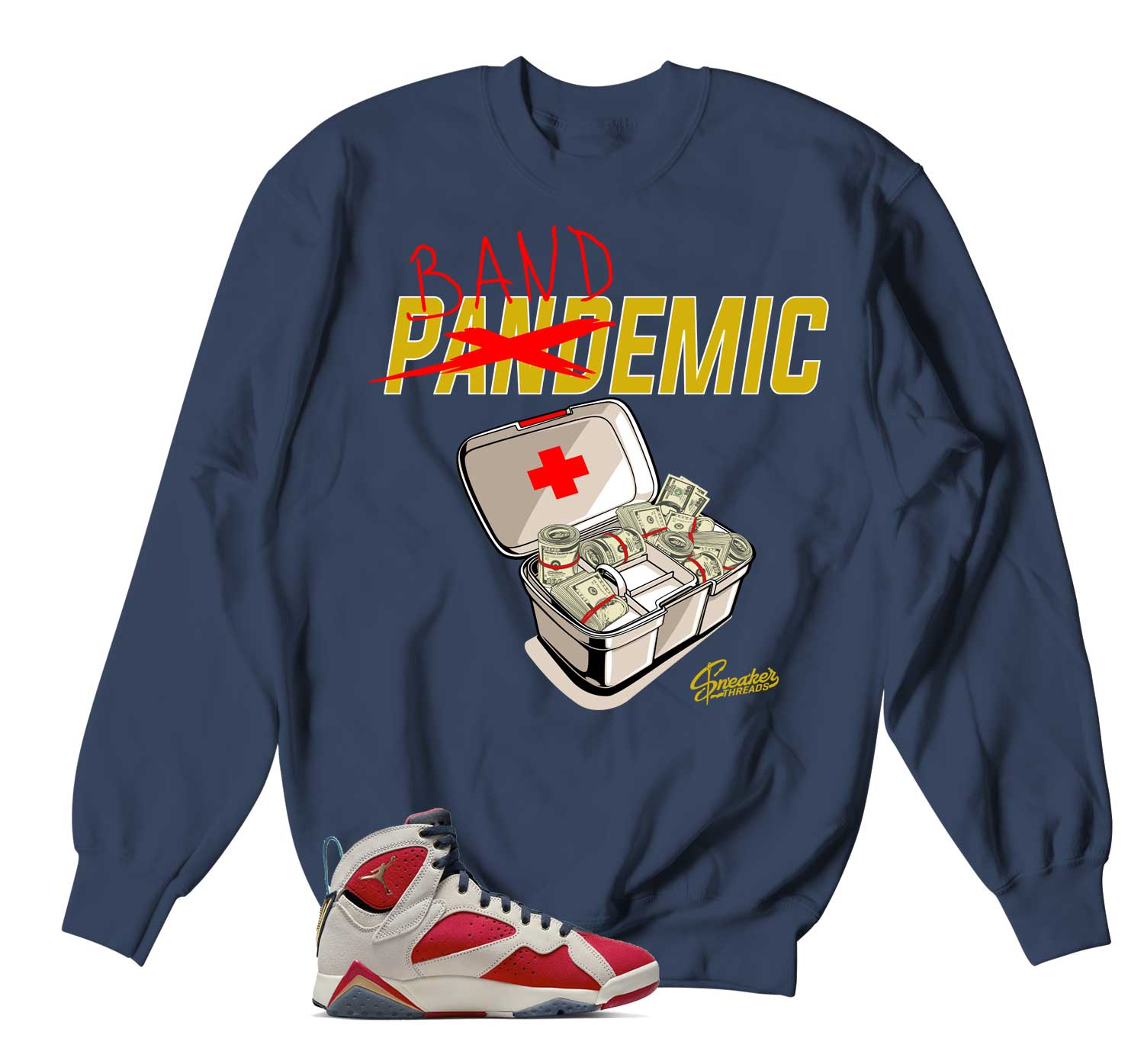 Retro 7 New Sheriff in Town Sweater - Bandemic - Navy