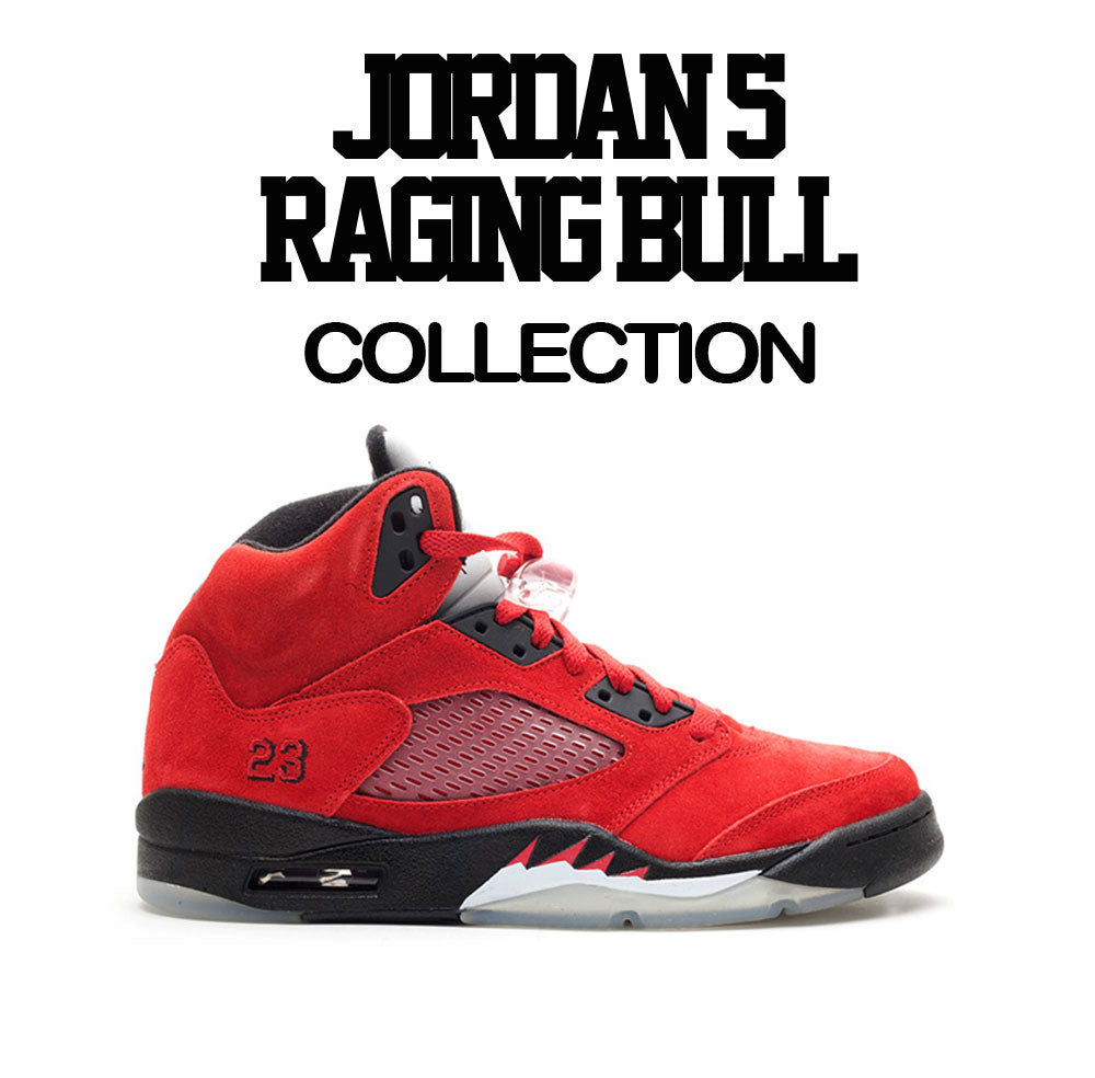 Jordan 5 raging bull sneaker collection to match perfect with mens t shirt collection 