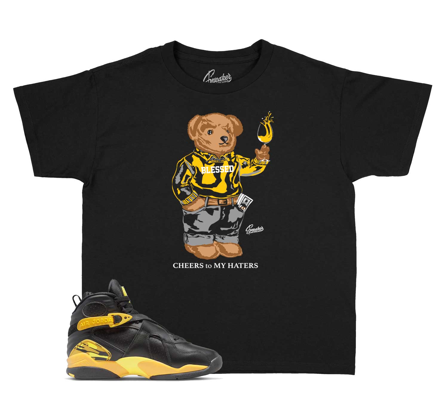 Kids Taxi 8 Shirt - Cheers Bear - Black