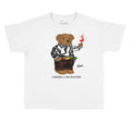 Yeezy Cloud White 350 Cheers Bear shirt for kids