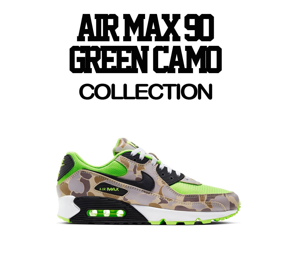 Air Max 90 Green Camo sneaker collection matching mens tees