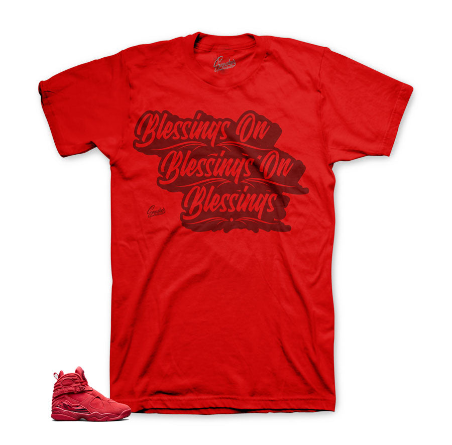 Jordan 8 gym red sneaker tees - valentine day 8 shirts match.