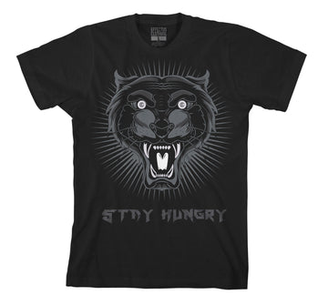 Retro 4 Black Cat Shirt - Stay Hungry - Black
