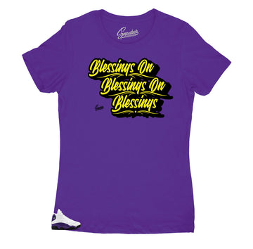 Jordan 13 Lakers Blessings shirt to match perfect