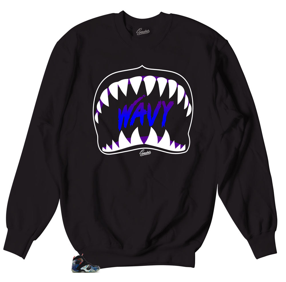 Crewneck sweater mde to match the nike air sneakers rookie zoom galaxy collection