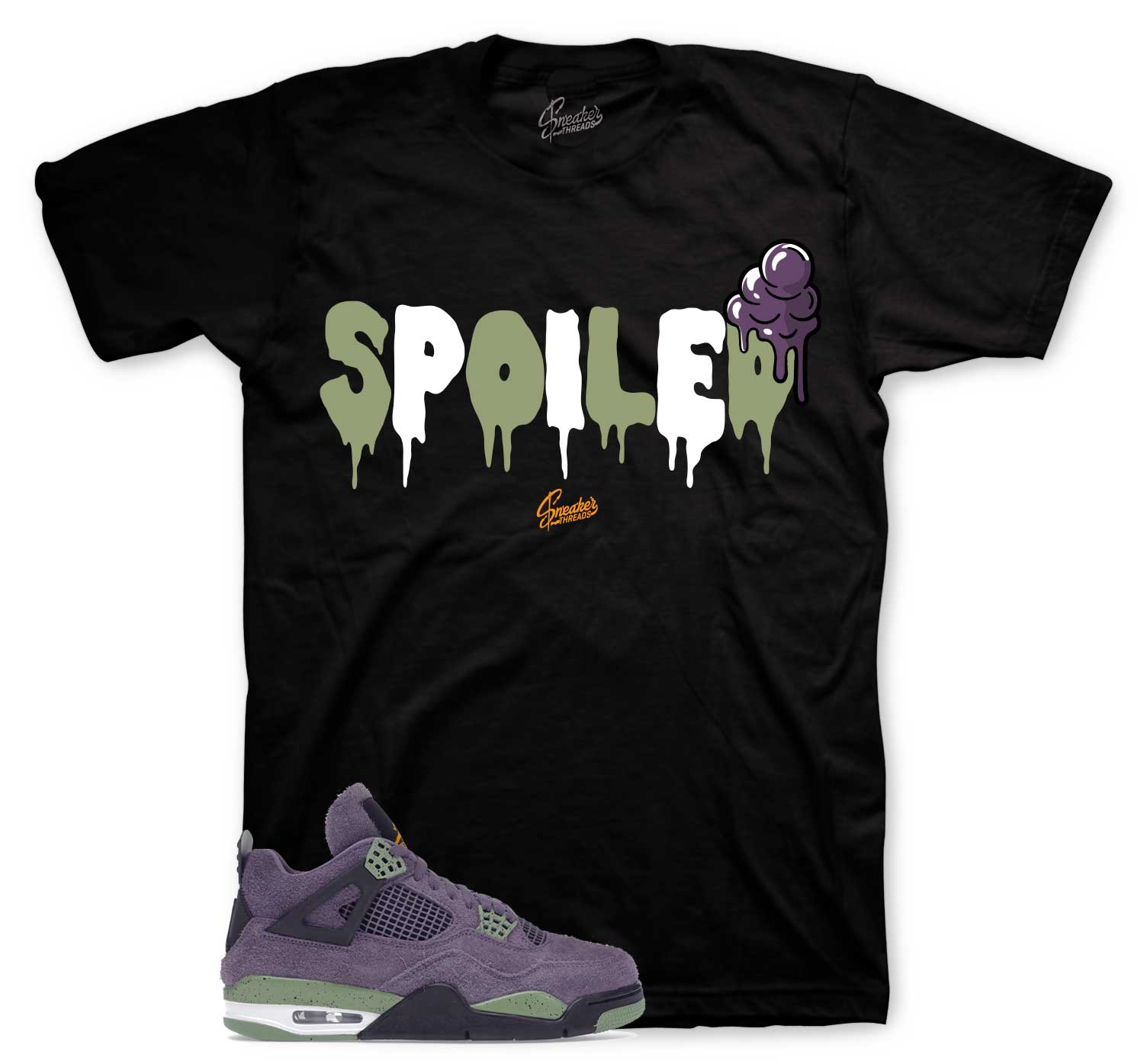 Retro 4 Canyon Purple Shirt - Spoiled - Black