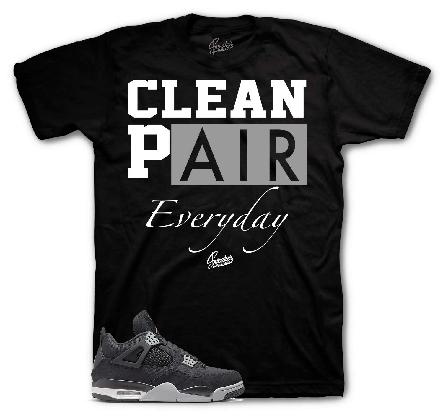 Retro 4 Black Canvas Shirt - Clean Pair - Black