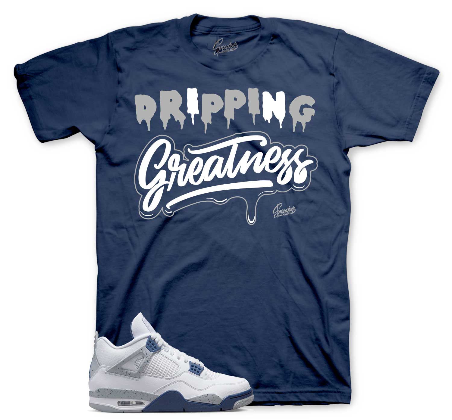 Retro 4 Midngiht Navy Shirt - Drip Greatness - Navy