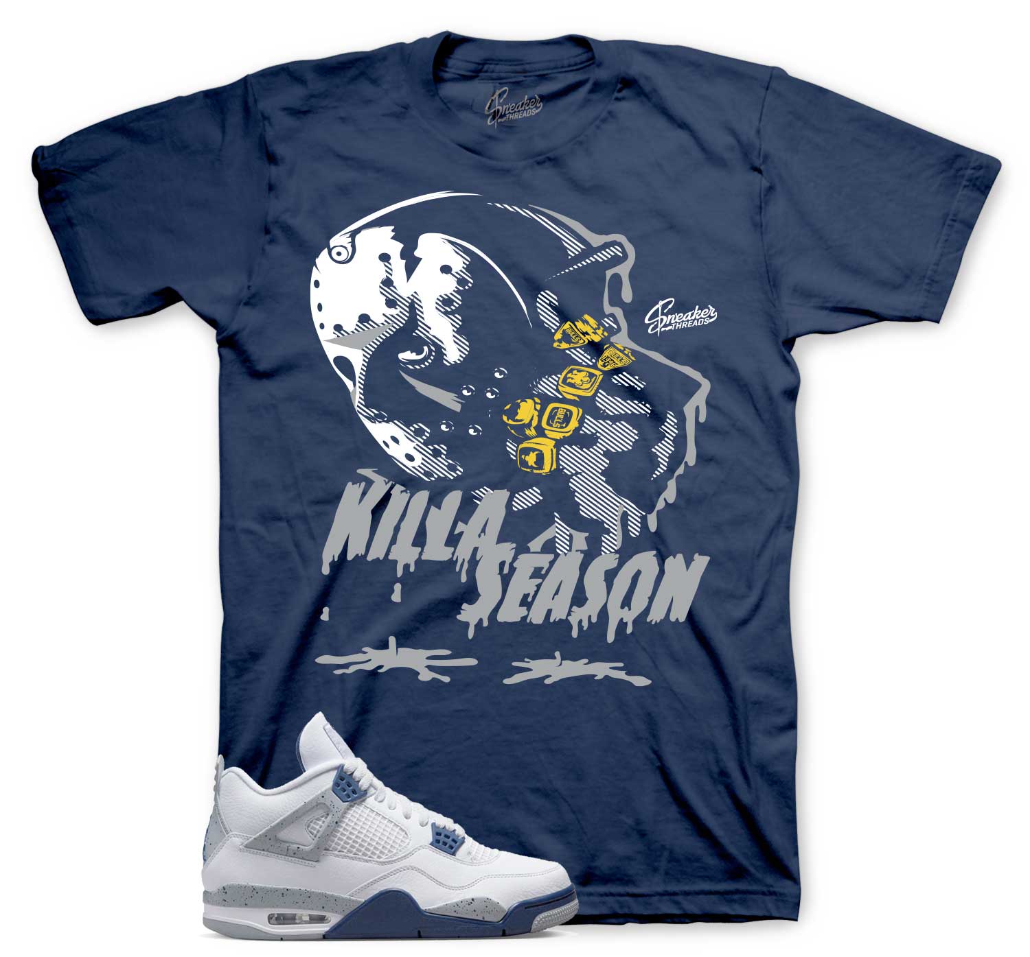 Retro 4 Midngiht Navy Shirt - Killa Season - Navy