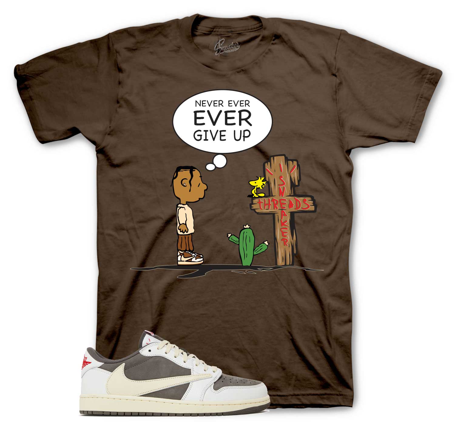 Retro 1 Reverse Mocha Shirt - Never Ever - Brown