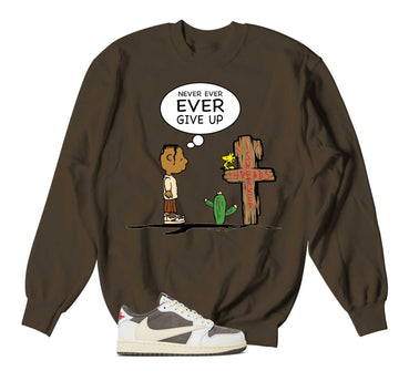 Retro 1 Reverse Mocha Sweater - Never Ever - Brown