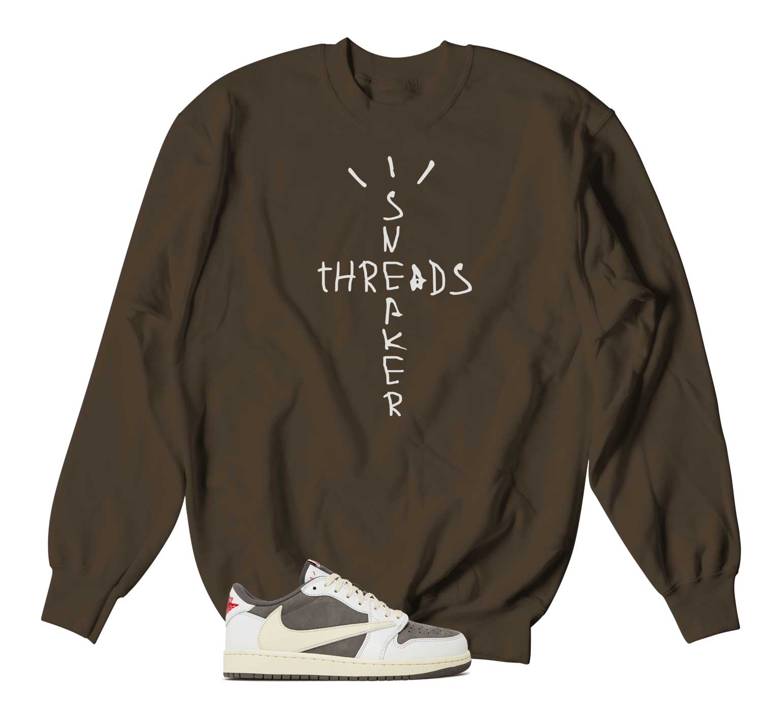 Retro 1 Reverse Mocha Sweater - Scribble - Brown