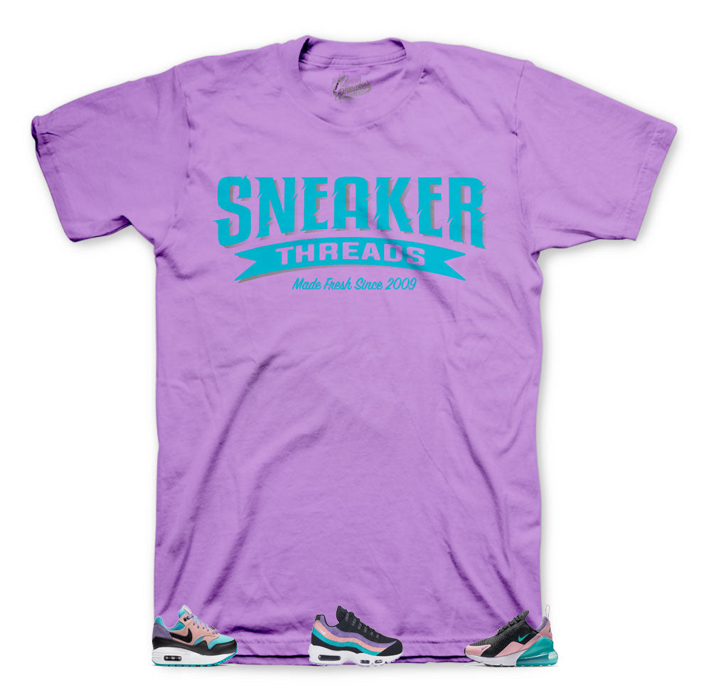 Custom shirts designed to match the air max sneaker collection have a nice day 