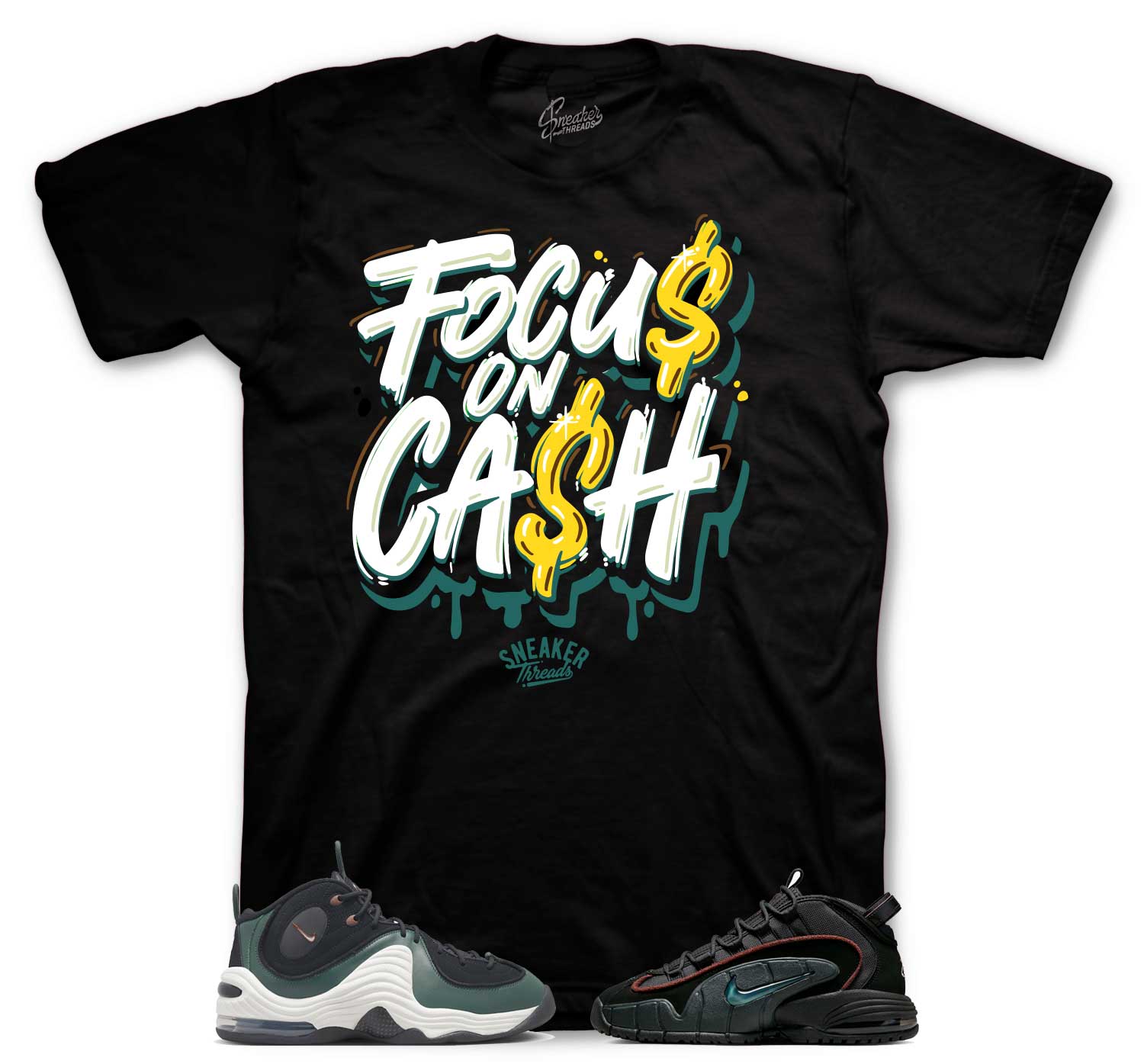 Air Max Penny Faded Spruce Shirt - Focus On Cash - Black