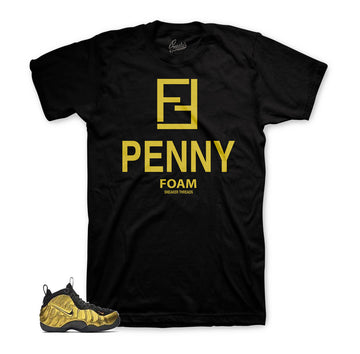 Foamposite metallic gold tees | Fancy foams sneaker tees.