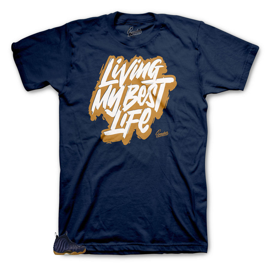 Foamposite Midnight Navy shoes | Midnight Navy Foamposite sneakers has tees that are made to match