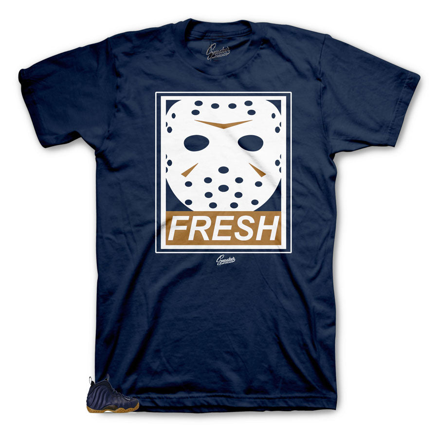 Foamposite Midnight Navy Sneakers | tees made to match Foamposite Midnight Navy shoes 