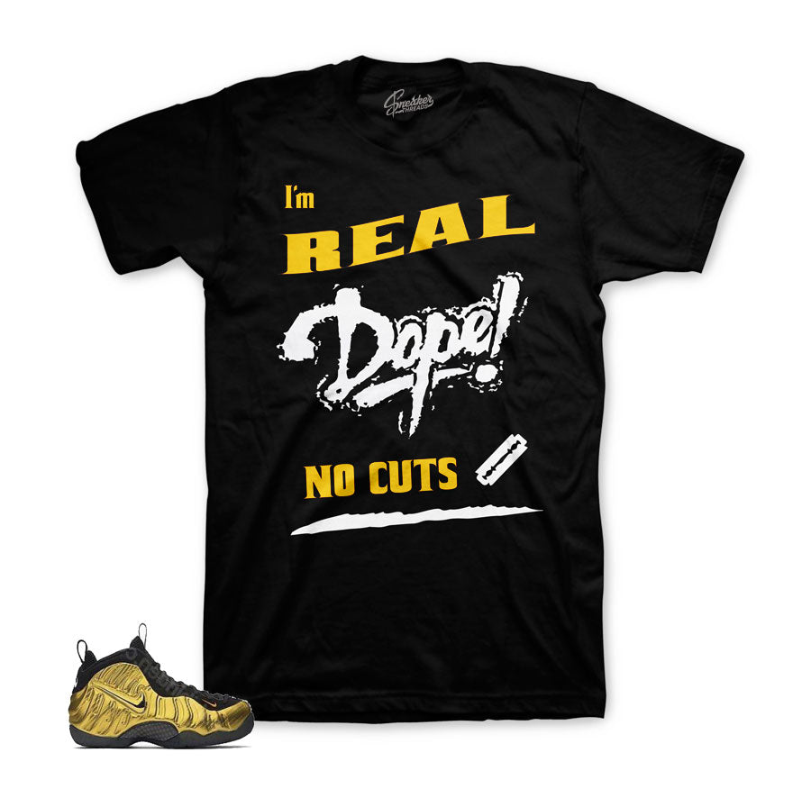 Foamposite metallic gold tee | The best sneaker tees on the net.