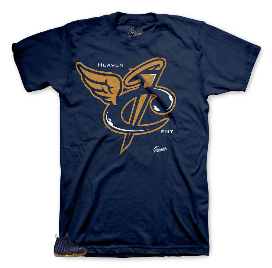 Foamposite midnight navy sneaker tees match foam gum navy.