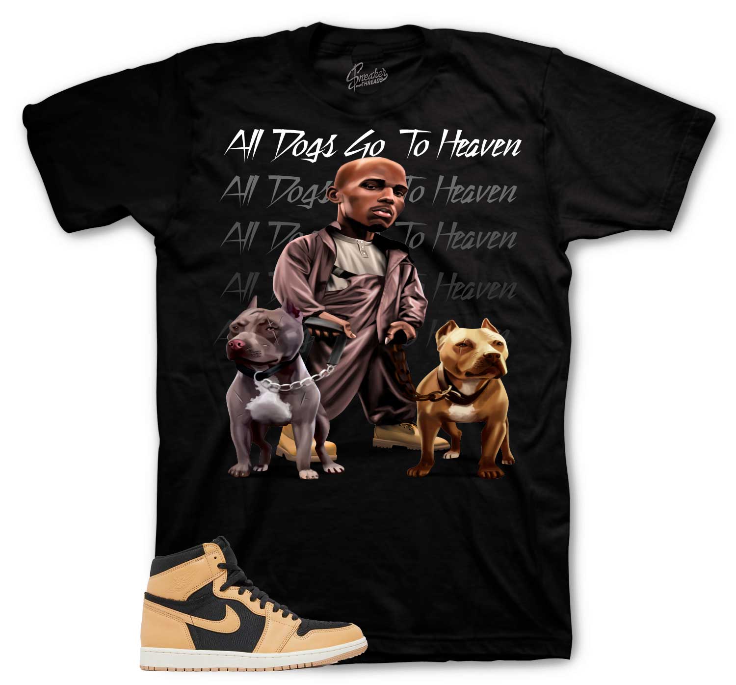 Retro 1 Heirloom Shirt - All dogs - Black