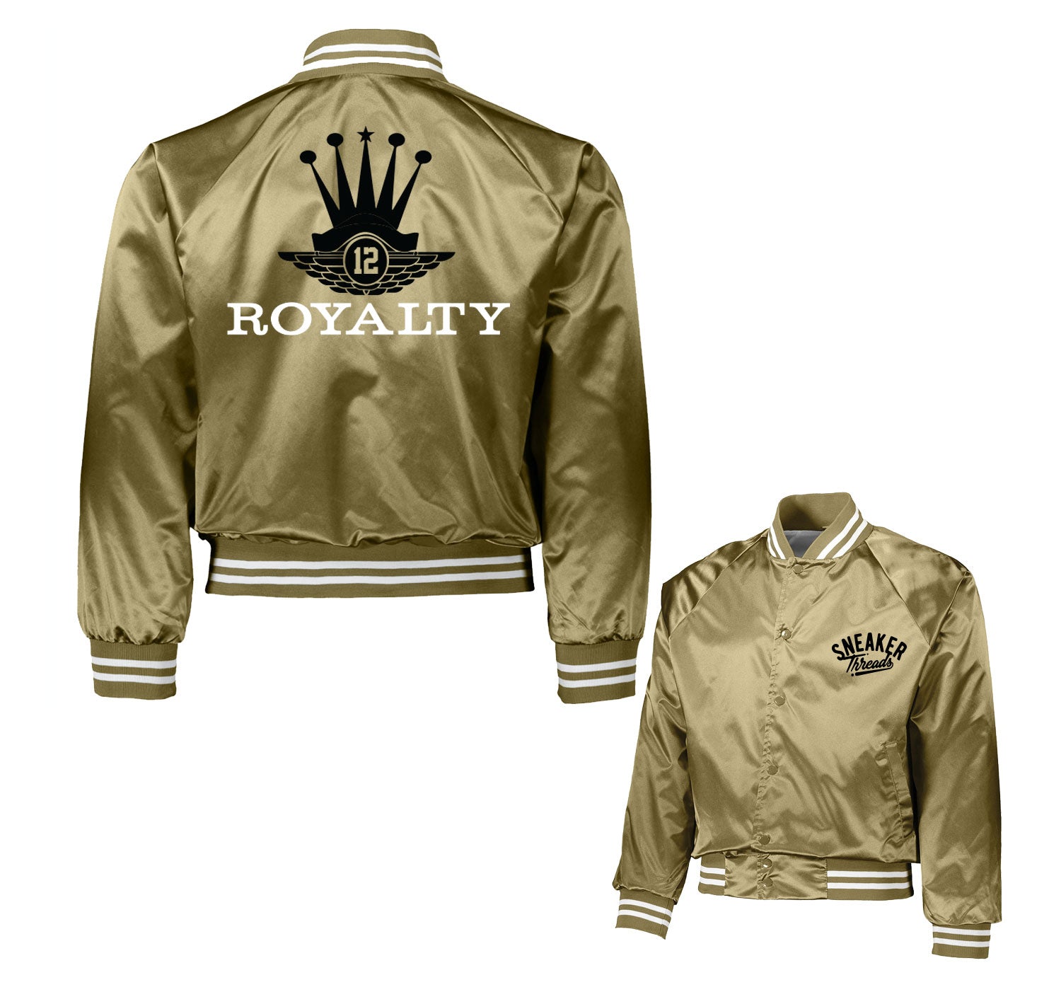 Retro 12 Royalty Satin Jacket - Royalty - Black