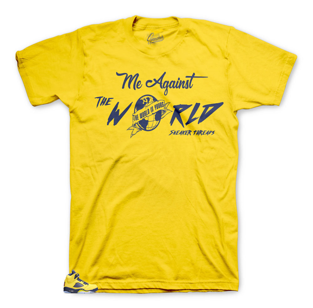 Jordan 5 Michigan Against The World shirt to match perfect