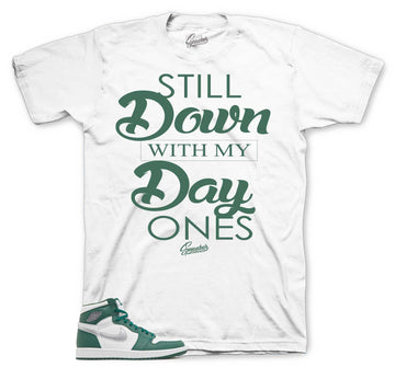 Retro 1 Gorge Green Shirt - Day Ones - White