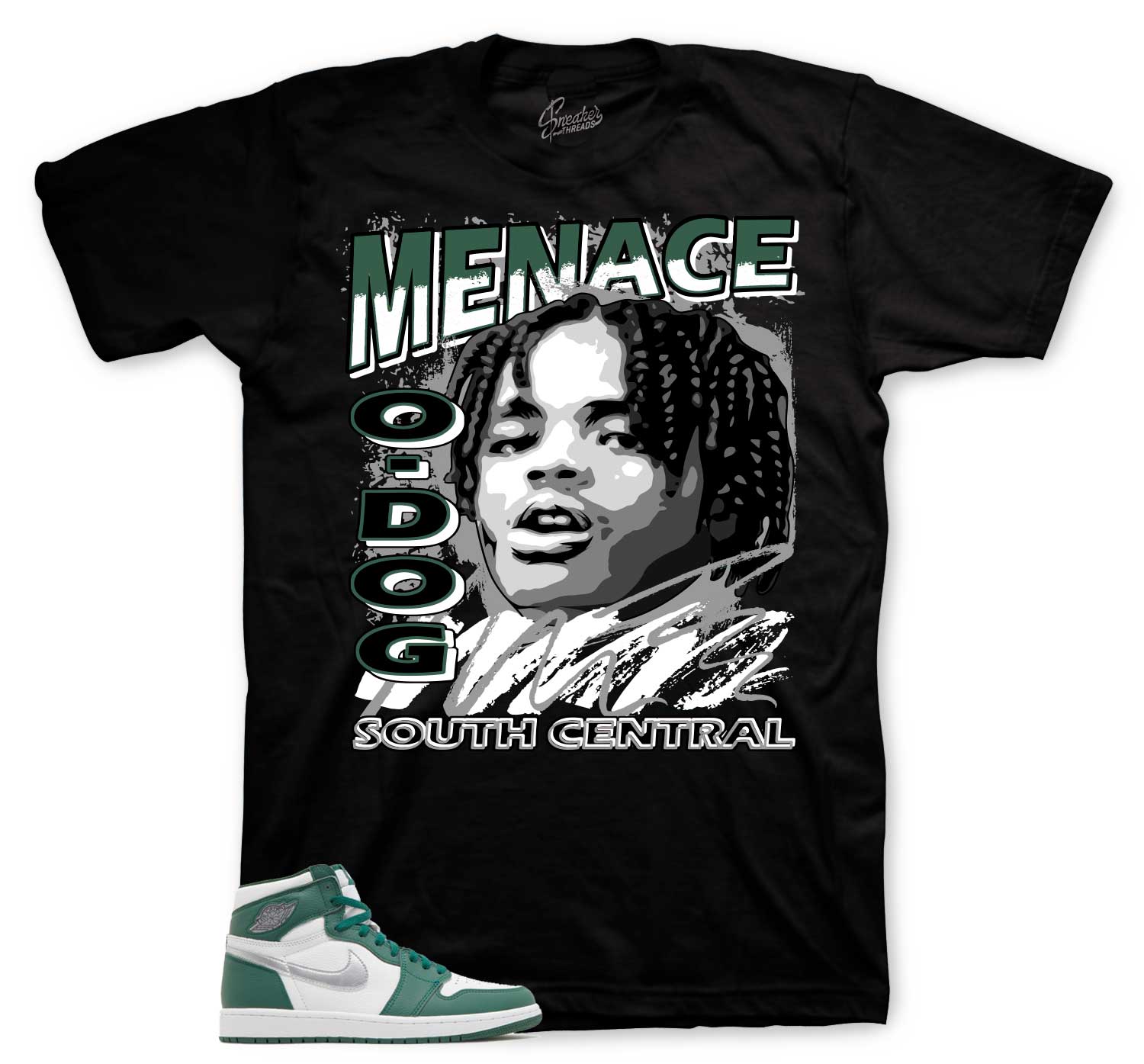 Retro 1 Gorge Green Shirt - Nineties - Black