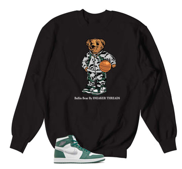 Retro 1 Gorge Green Sweater - Ballin Bear - Black