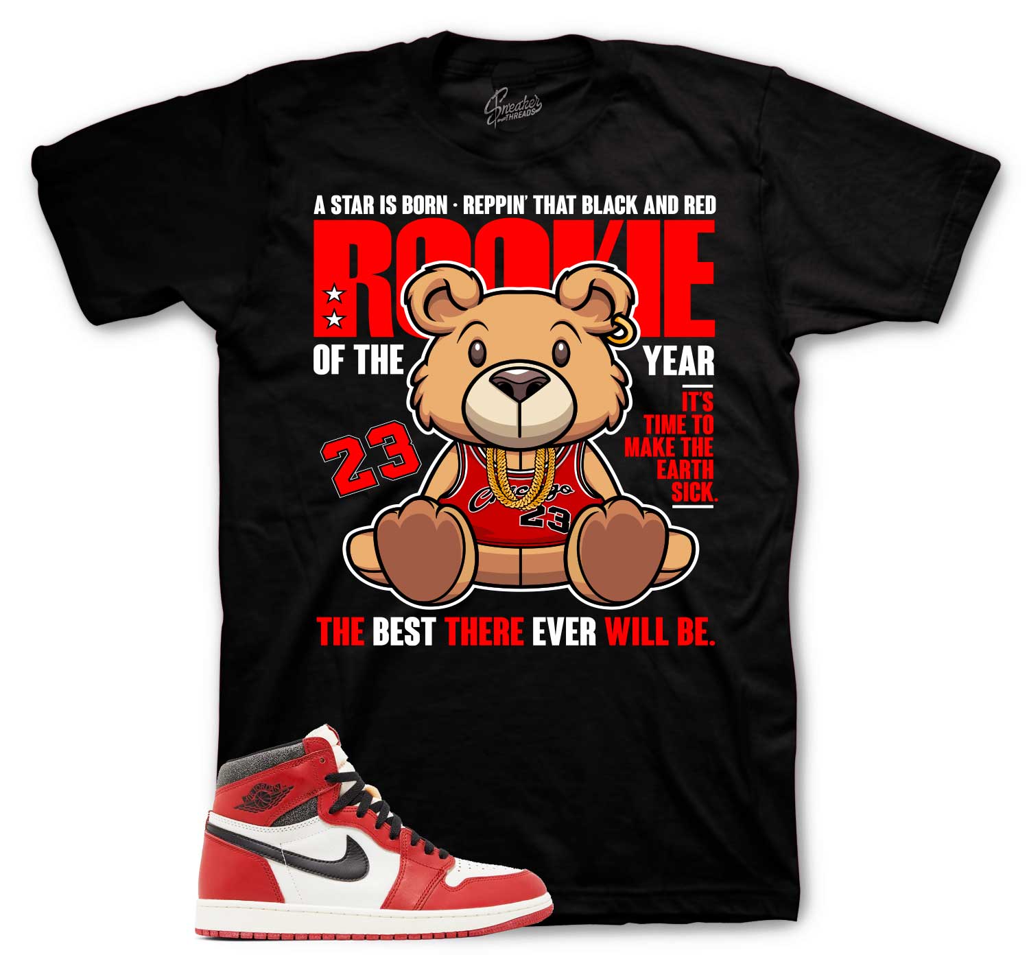 Retro 1 Lost And Found Shirt - Rookie Bear - Black