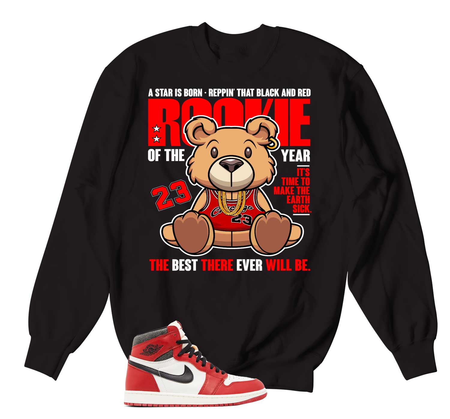 Retro 1 Lost And Found Sweater - Rookie Bear - Black