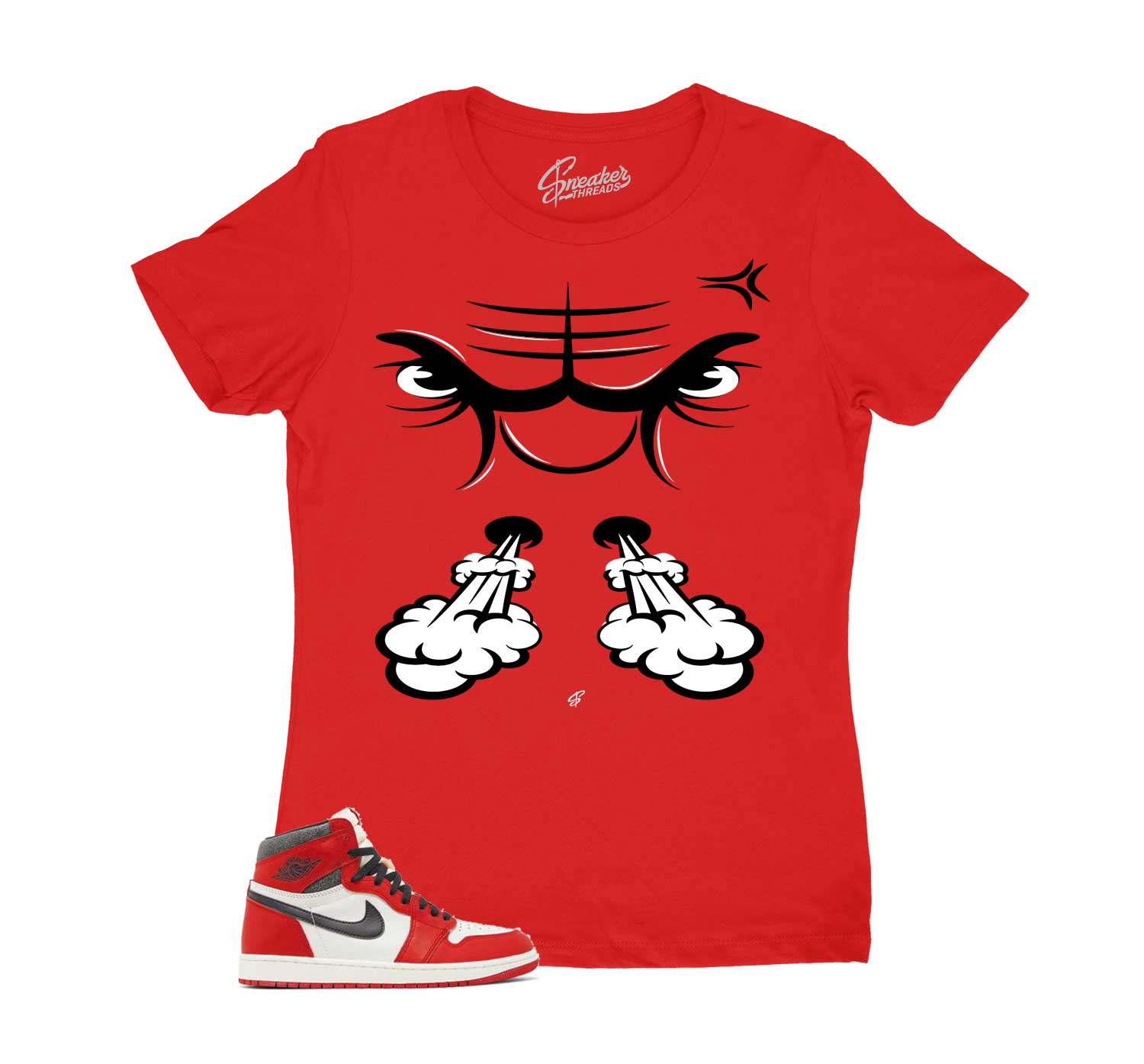 Womens Lost And Found 1 Shirt - Raging Face - Red