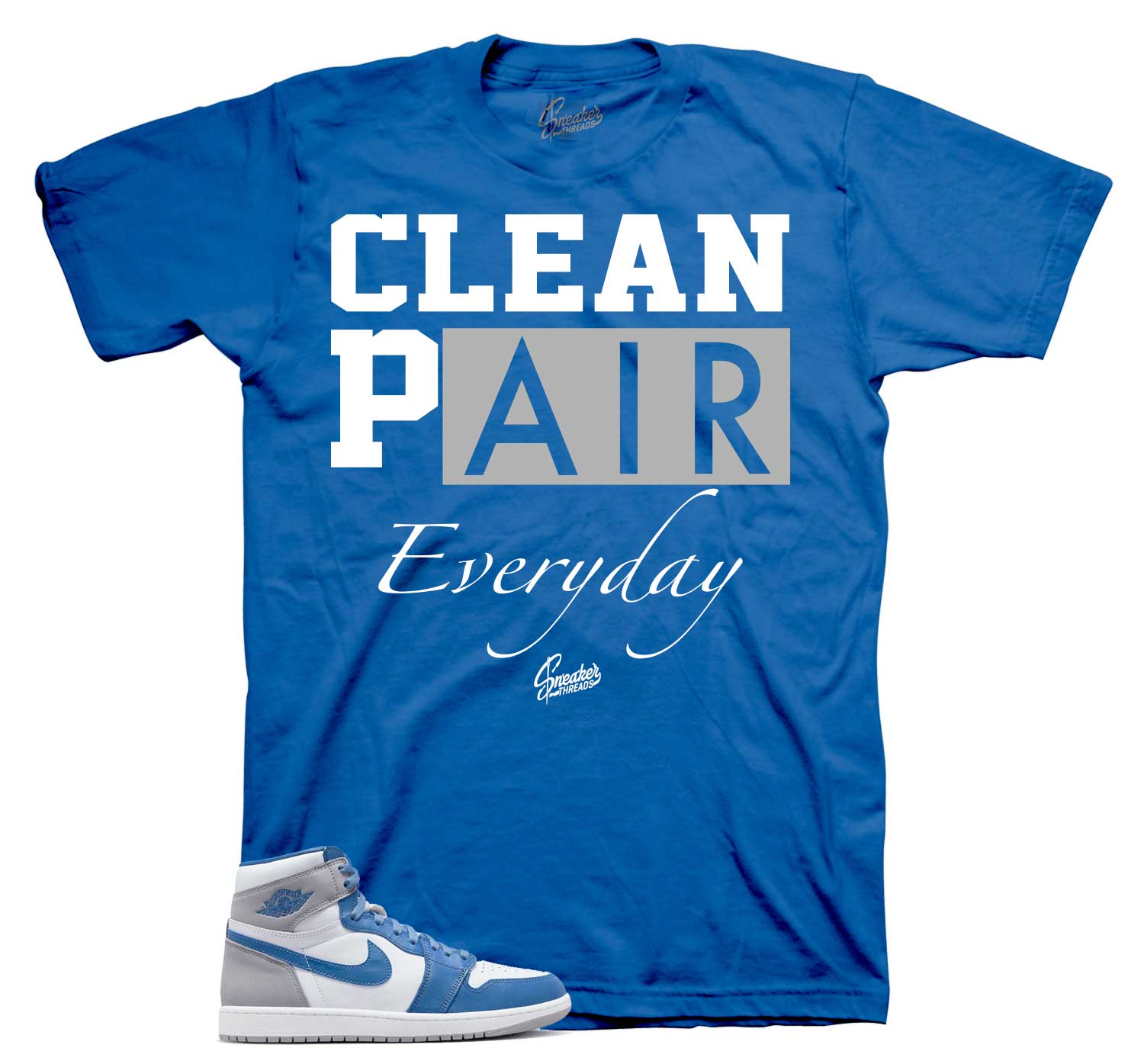 Retro 1 True Blue Shirt - Clean Pair - Blue