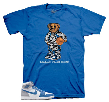 Retro 1 True Blue Shirt - Ballin Bear - Blue