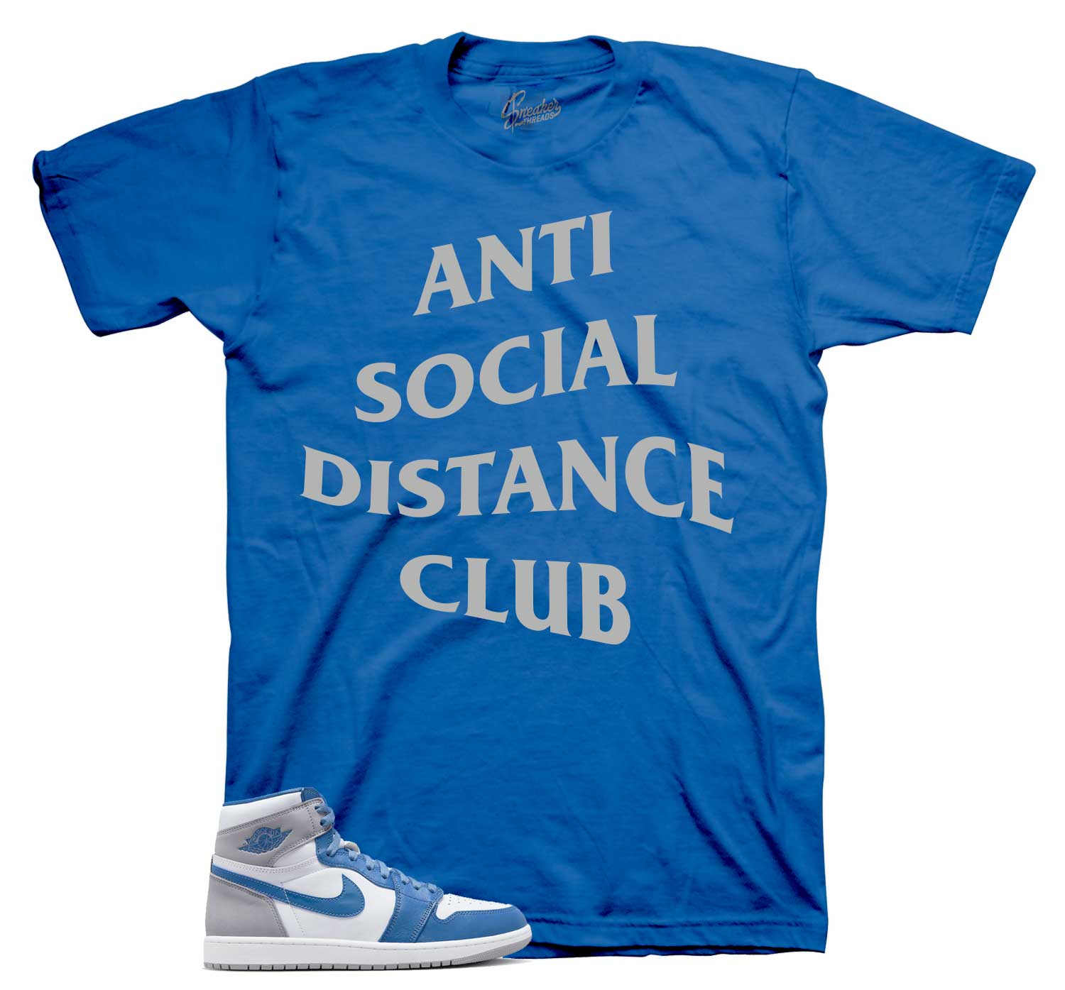 Retro 1 True Blue Shirt - Social Distance - Blue