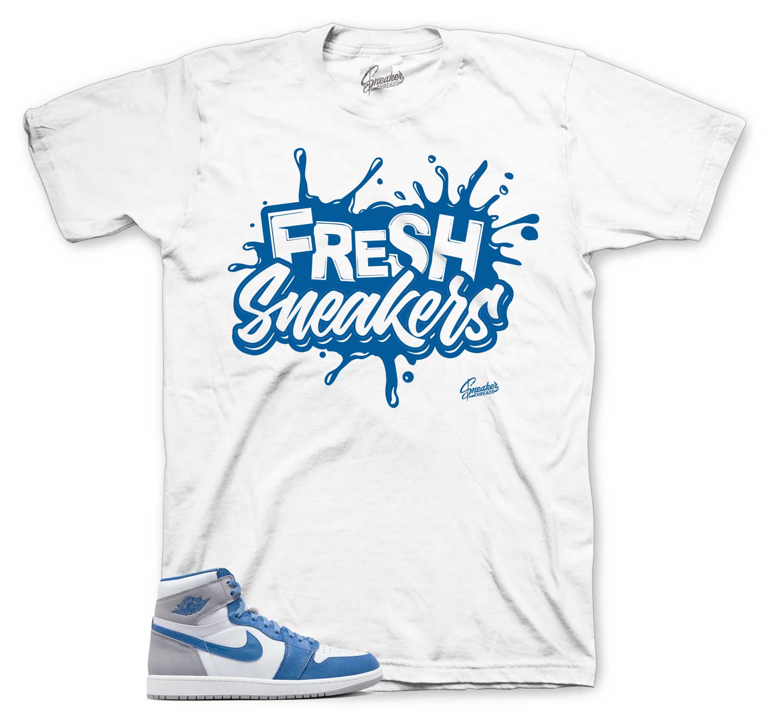 Retro 1 True Blue Shirt - Fresh Sneakers - White