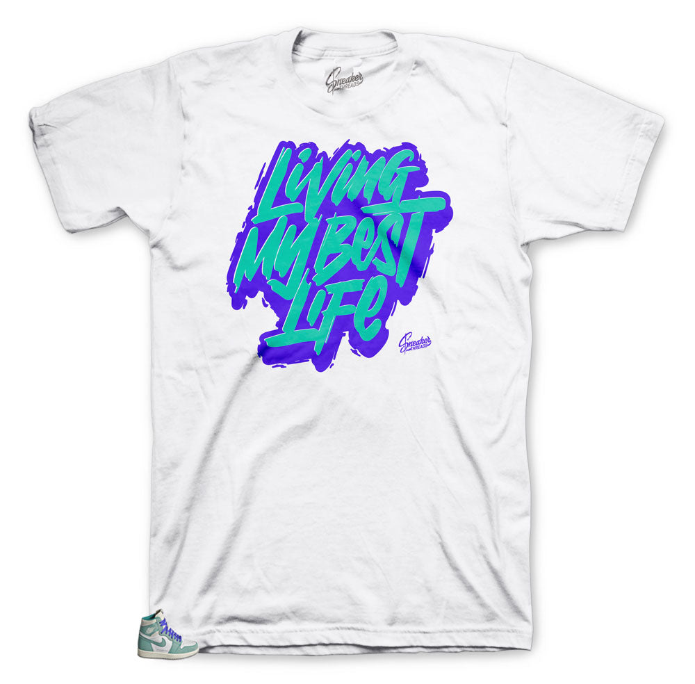 Jordan 1s flight nostalgia sneaker matching t-shirt designed to match flight turbo green 1s