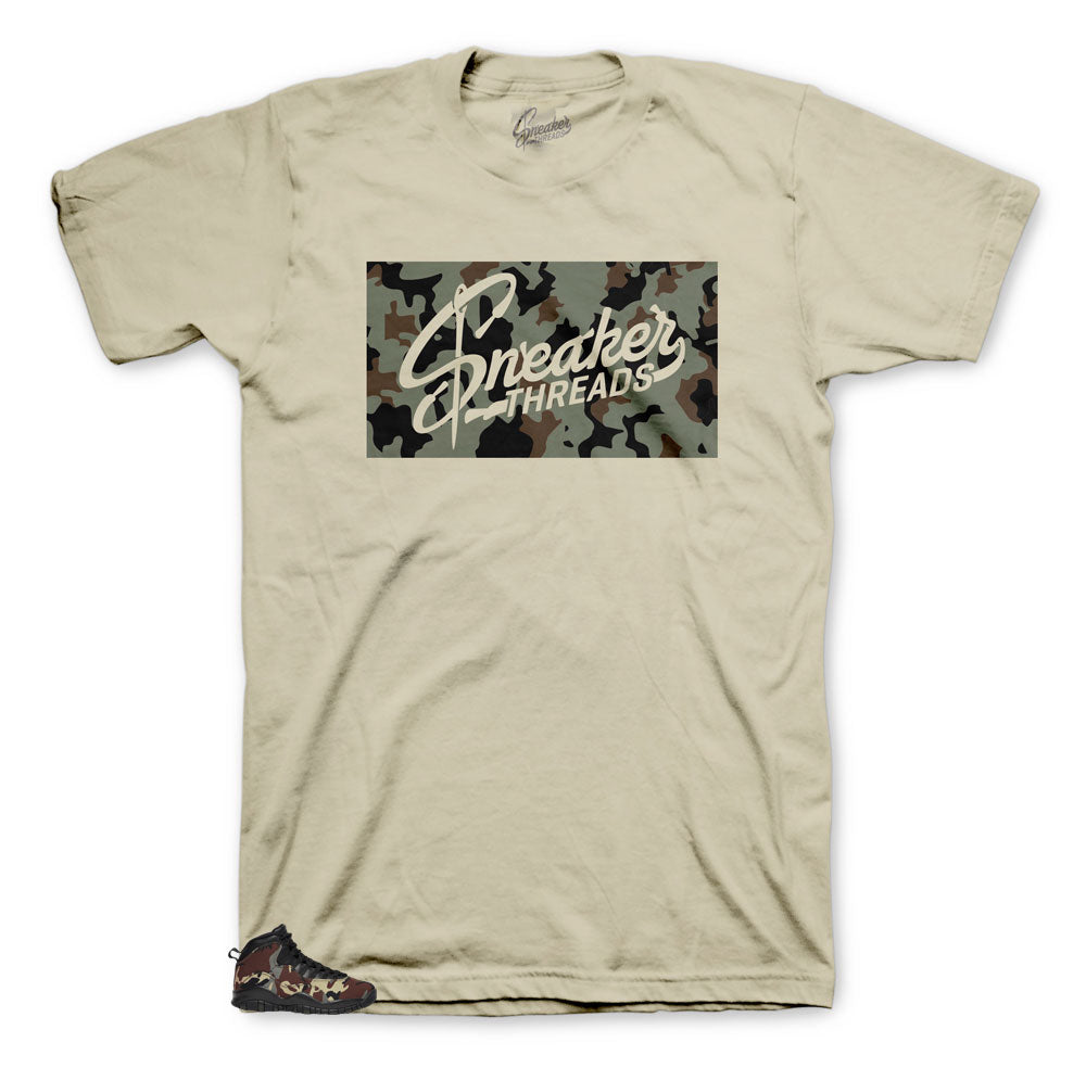 Sneaker Tees Match Jordan 10 woodland camo retro 10s shoes.