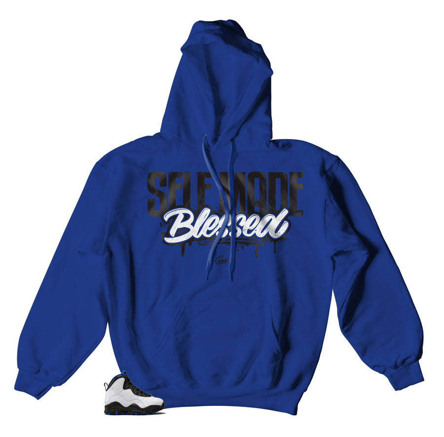 Retro Blue hoody made to match retro Jordan 10 Orlando sneakers
