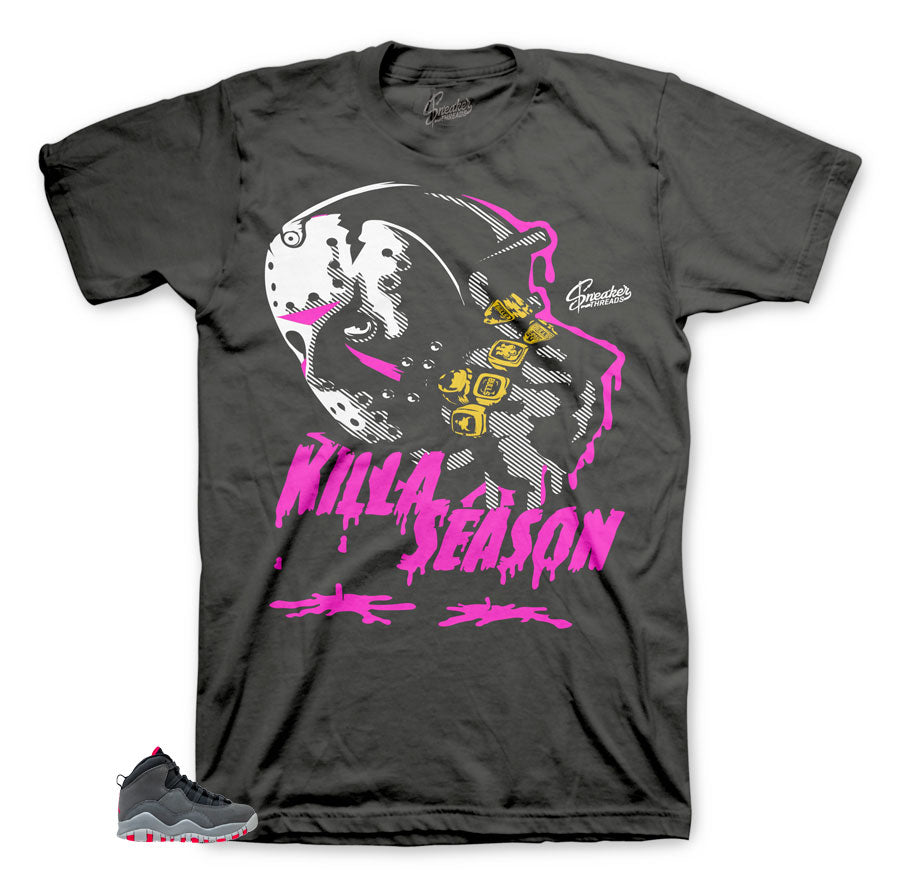 Jordan 10 Rush Pink killa season shirt