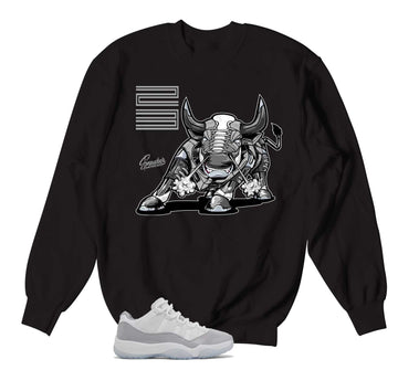 Retro 11 Cement Grey Sweater - Bull - Black