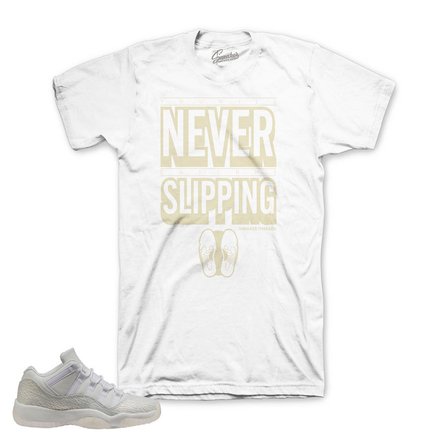 Jordan 11 frost white shirt match retro 11's heiress shirts.