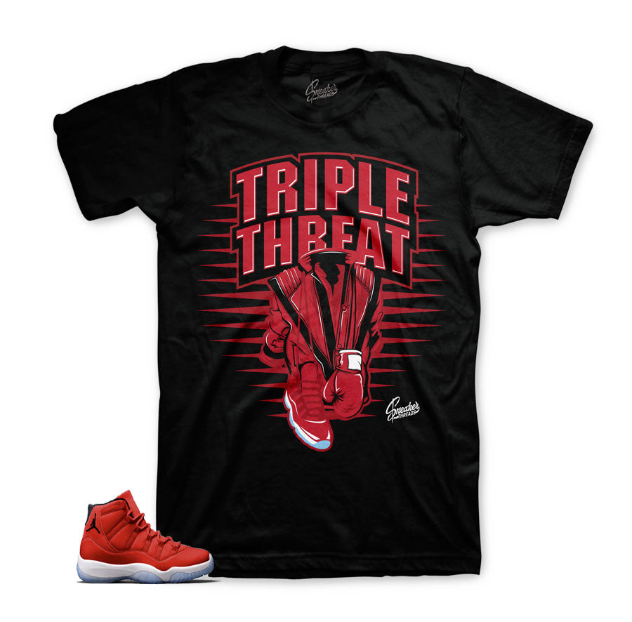 Jordan 11 gym red official matching tees for chicago 11s.