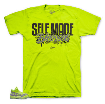 Sneaker tees to match Jordan 11 volt retro 11 ie shoes.