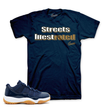 Shirts match Jordan 11 navy retro 11 gum sneaker tees,