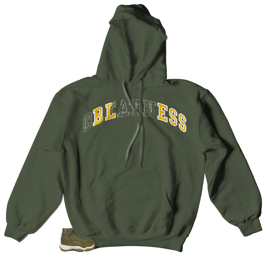 Jordan Women 11 Olive Lux hoodies to fit perfect with sneakers