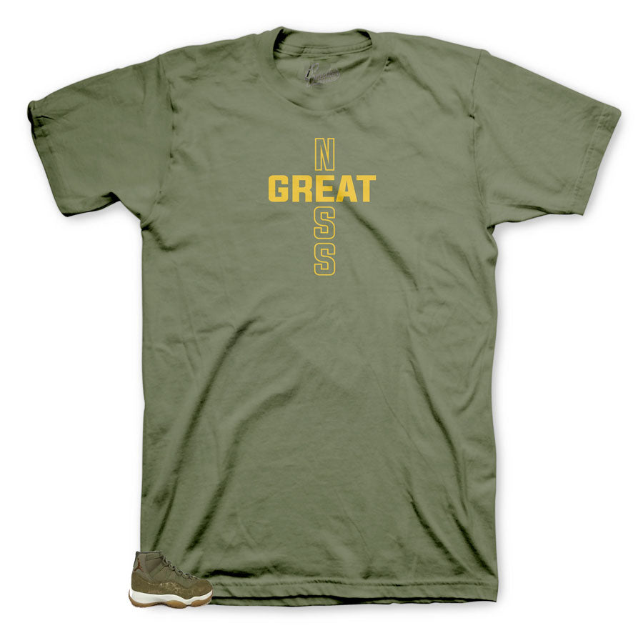 Greatness Shirt Olive collection to match with Jordan 11 Olive Lux Women shoes