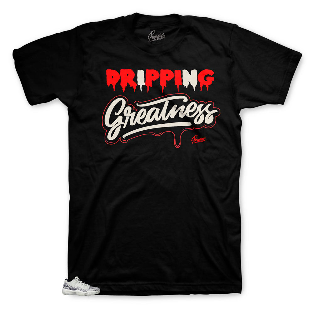 Jordan 11 Snakeskin Dripping in Greatness tee to match best with sneakers